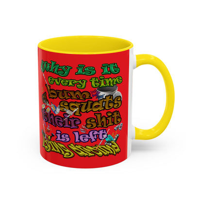 the bum's shit - Accent Mug (red)