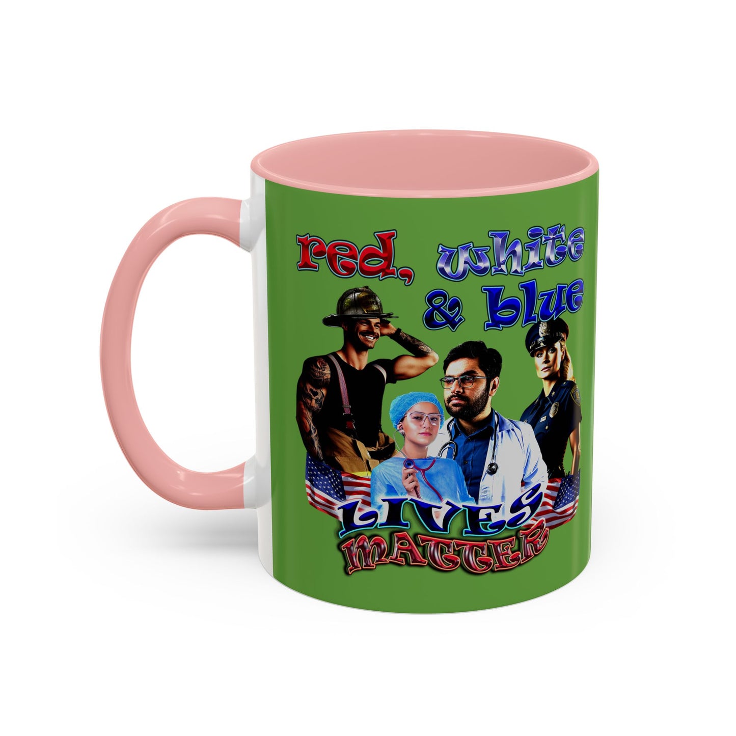 rw&b lives matter - Accent Mug (green)