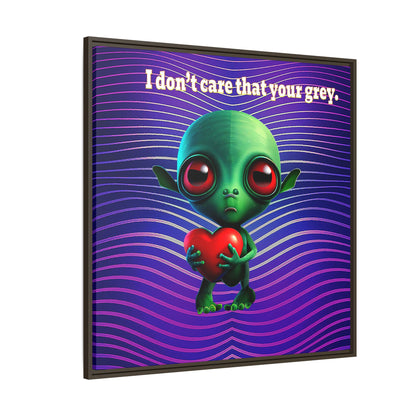 I don't care that your grey - framed canvas art (purple wave)
