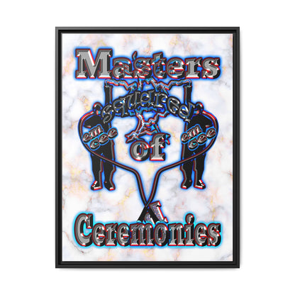 em cee squared - framed canvas art (white marble)