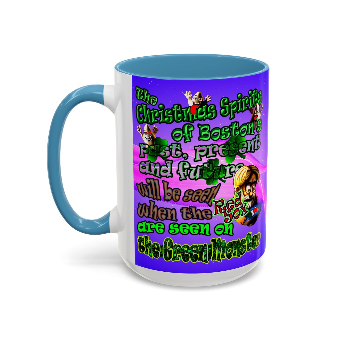 christmas spirits of boston - Accent Mug (purple-pink wave)