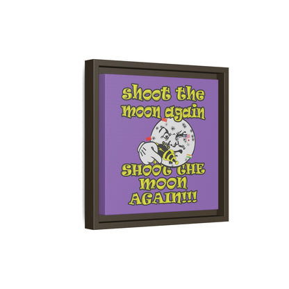shoot the moon again - framed canvas art (light purple)