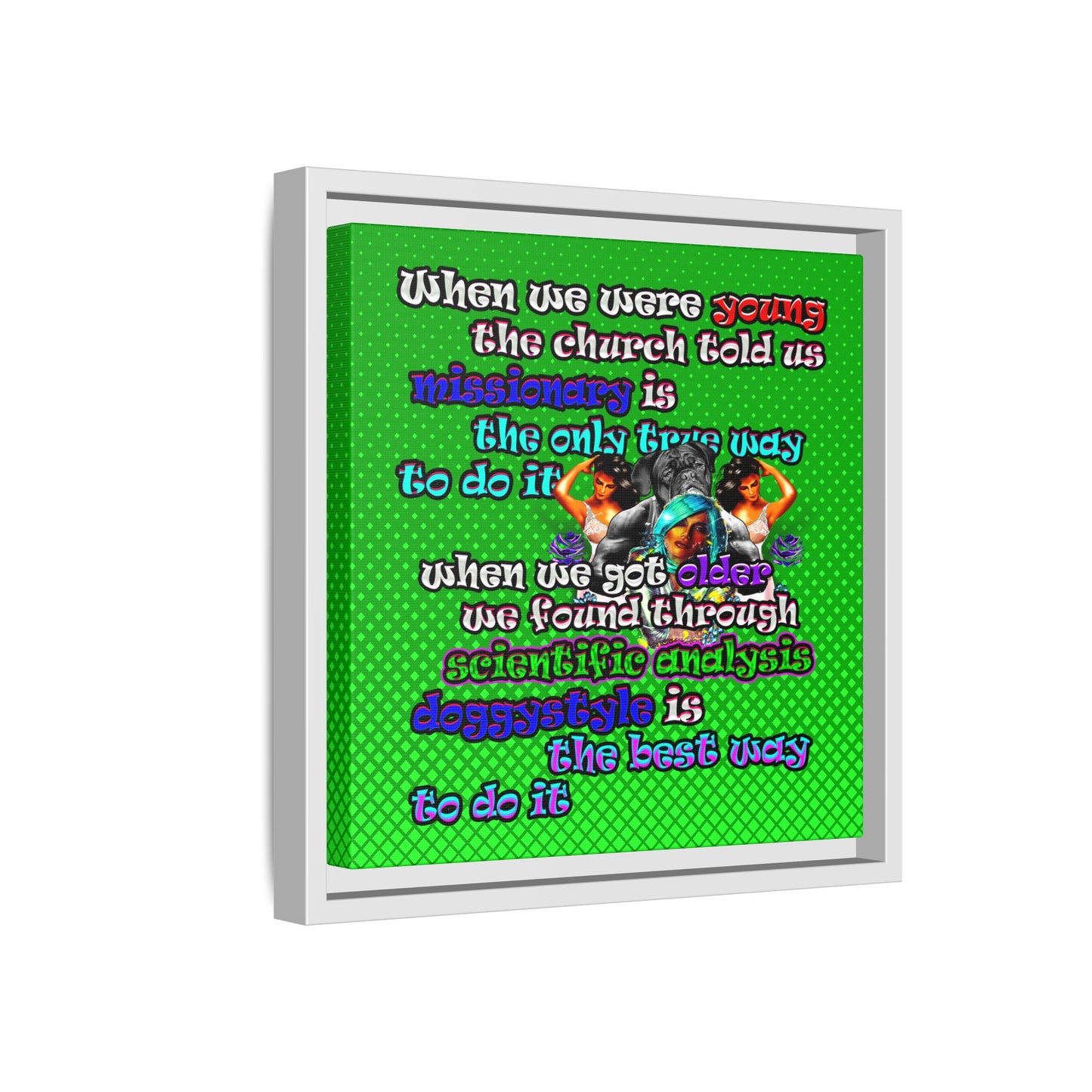 doggystyle - framed canvas art (logo green)