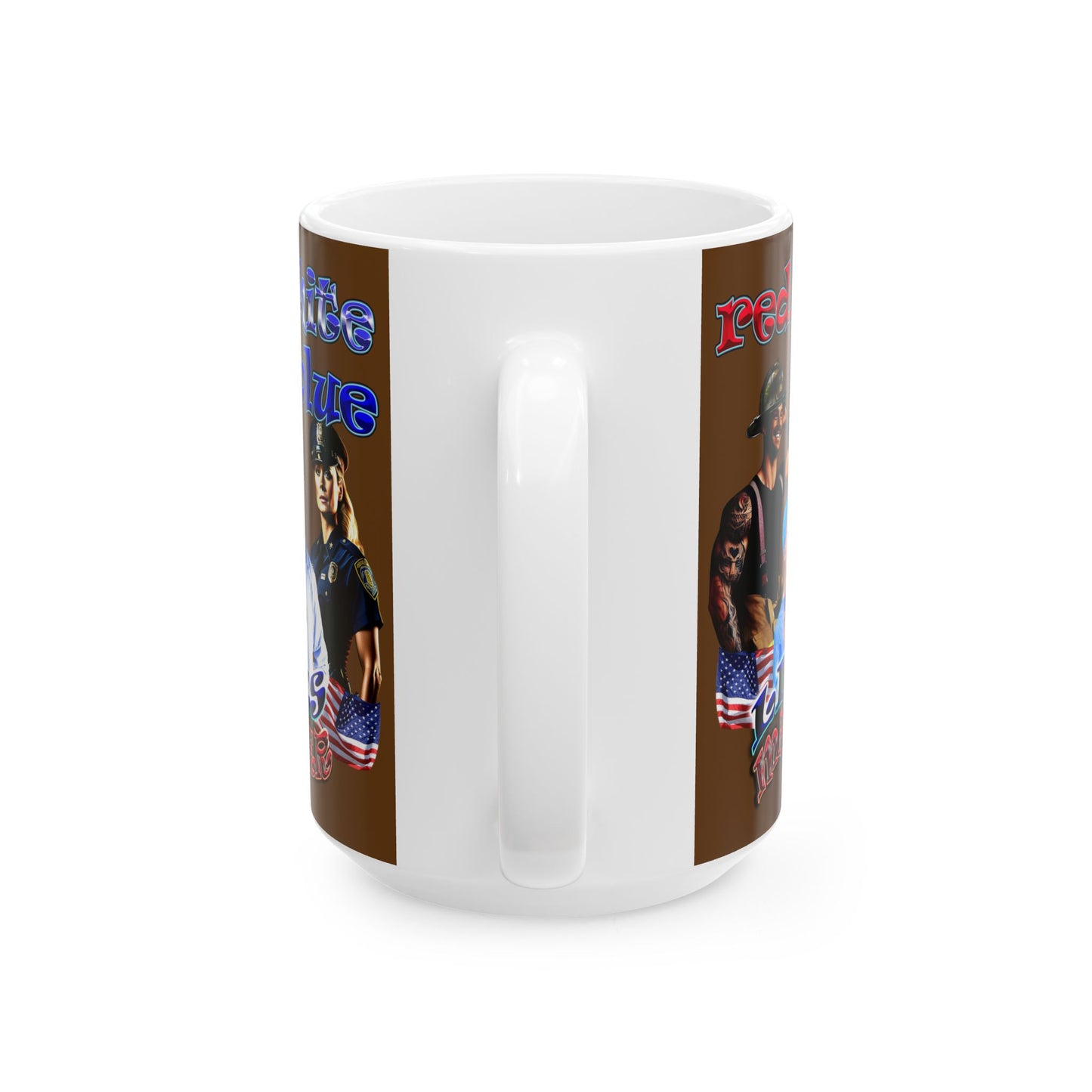 rw&b lives matter - White Mug (brown)