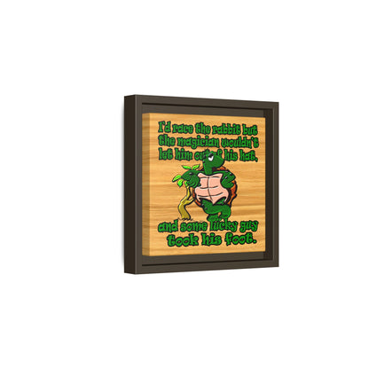 turtle race - framed canvas art (butterscotch wood finish)