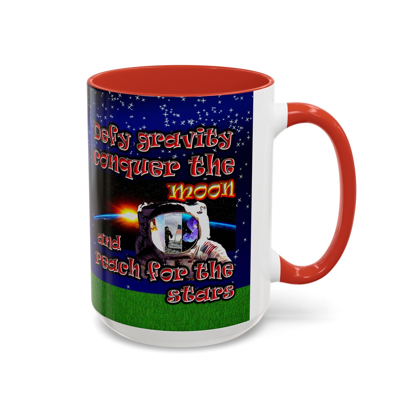 defy conquer reach - Accent Mug ('snoops' background)