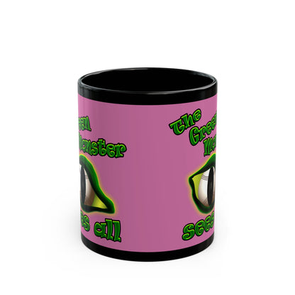 green monster - Black Mug (light pink)