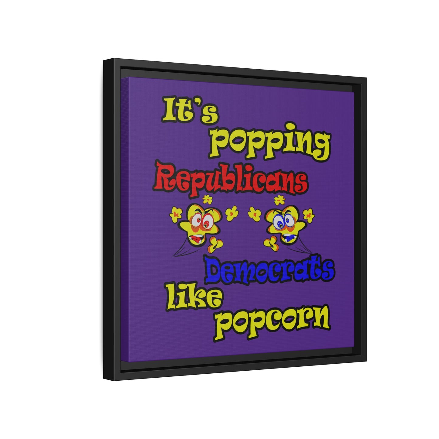 popping like popcorn - framed canvas art (purple)