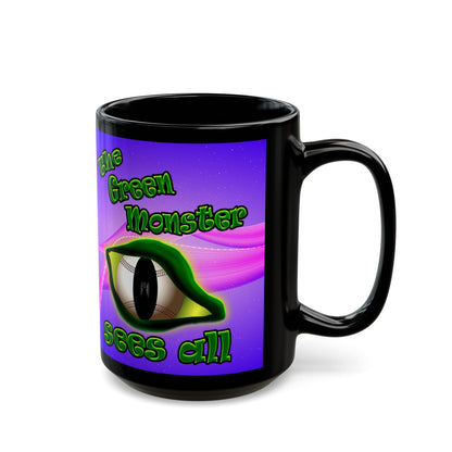 green monster - Black Mug (purple-pink wave)