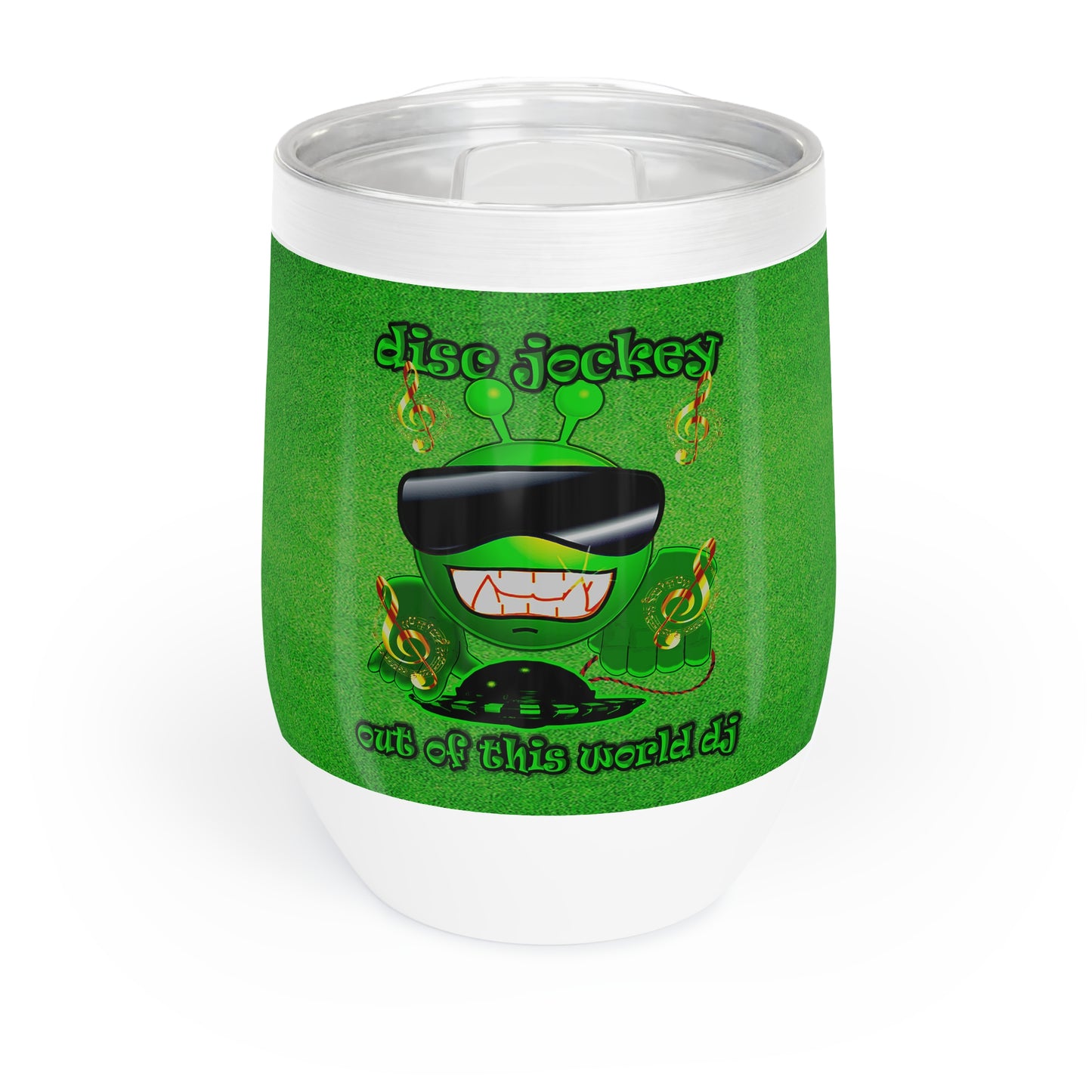 disc jockey - Chill Wine Tumbler (green turf)