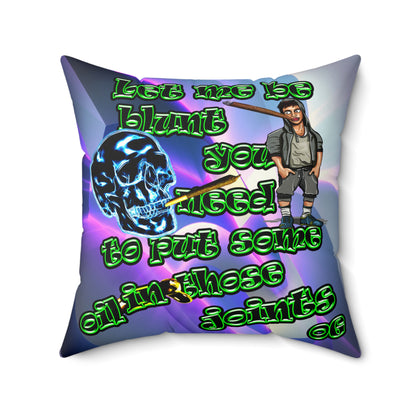 og - Faux Suede Square Pillow - (grey-pink wave)