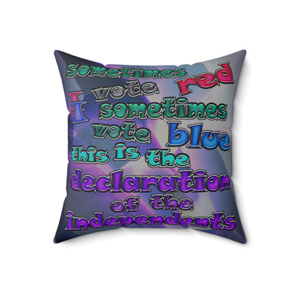 declaration of the independents - Spun Polyester Square Pillow - (grey-pink wave)