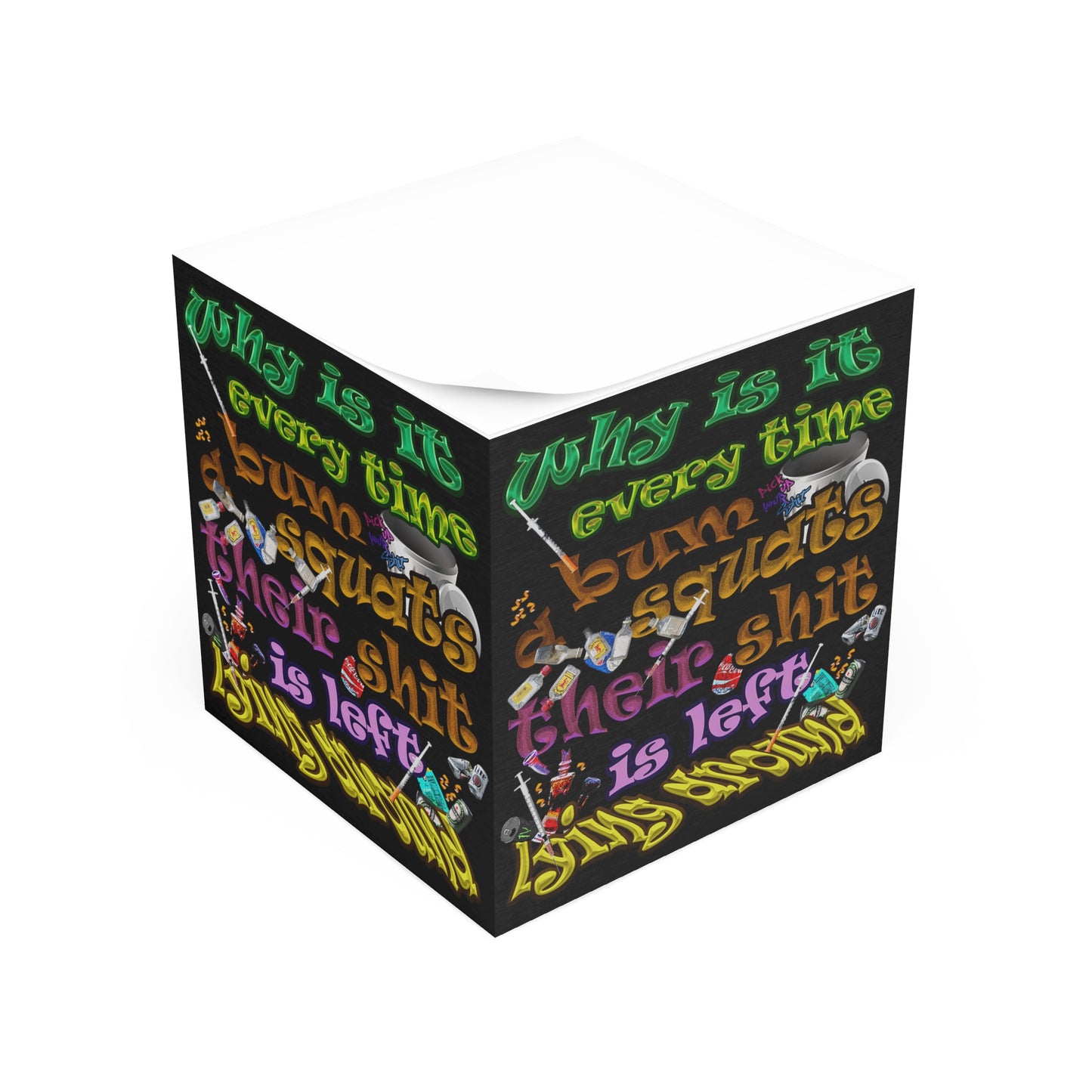 the bum's shit - note cube (black)