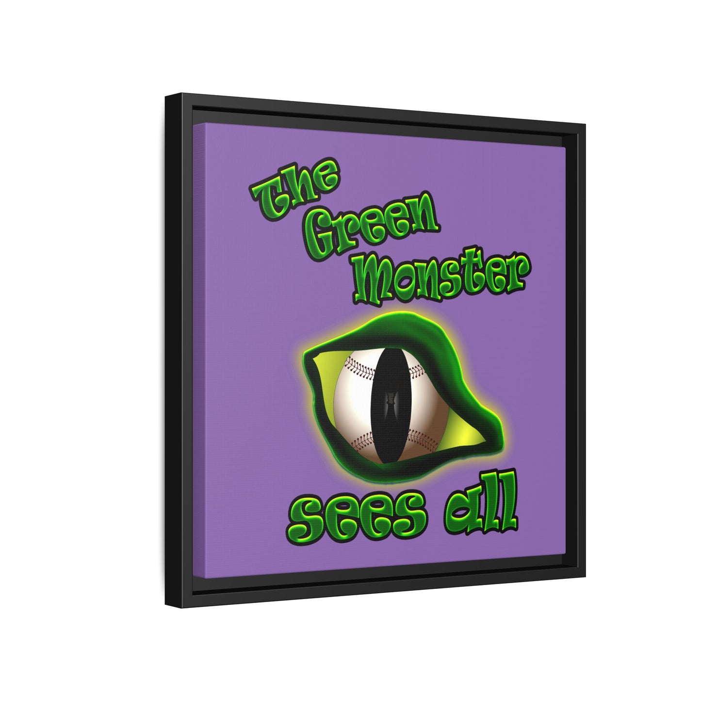 green monster - framed canvas art (light purple)