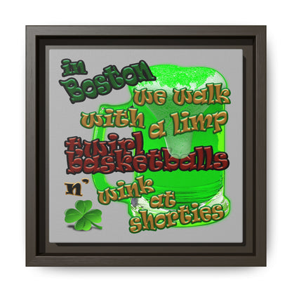 celtics logo - framed canvas art (light grey)