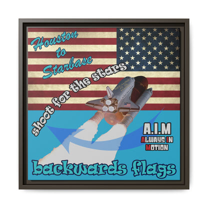 shoot for the stars - framed canvas art (turquoise)