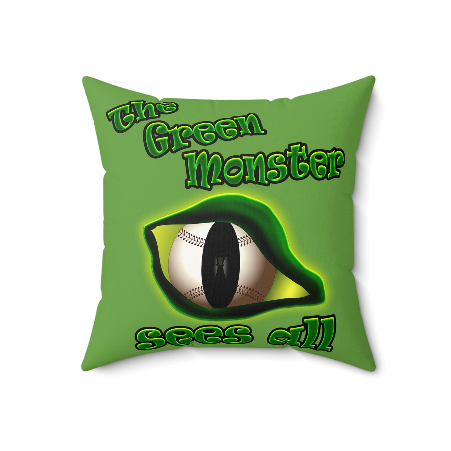green monster - Faux Suede Square Pillow - (green)