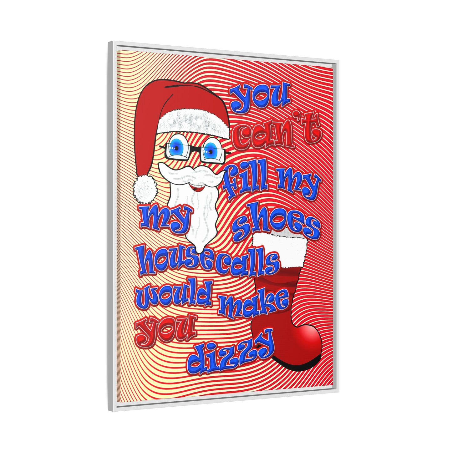 santa's shoes - framed canvas art (yellow-orange wave)