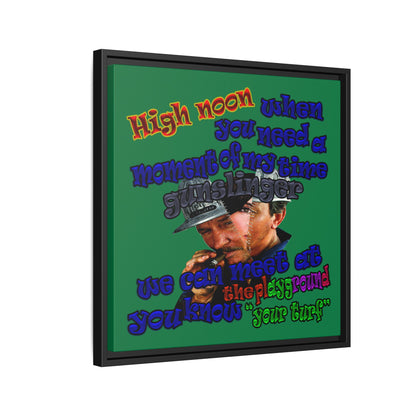 high noon - framed canvas art (dark green)
