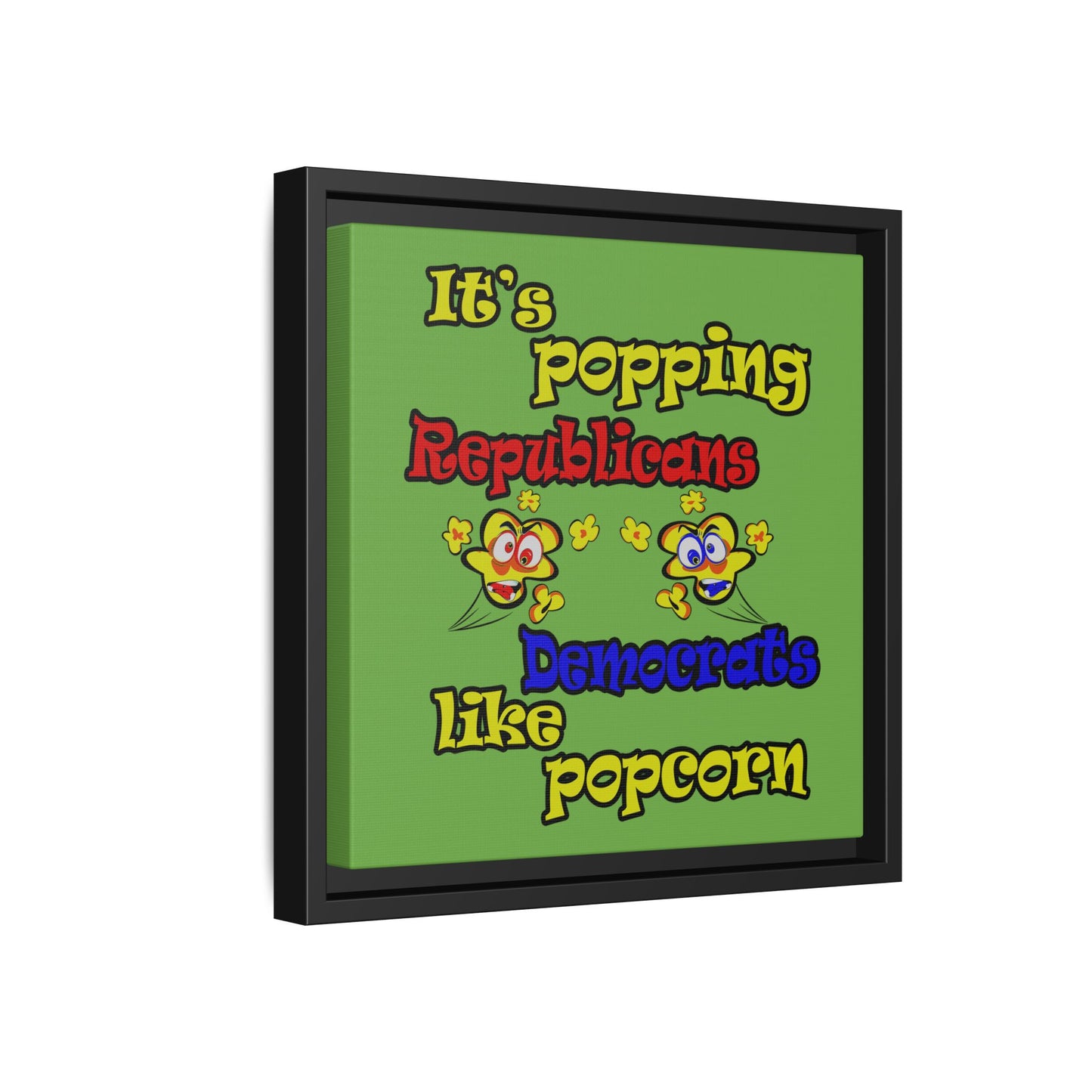 popping like popcorn - framed canvas art (green)