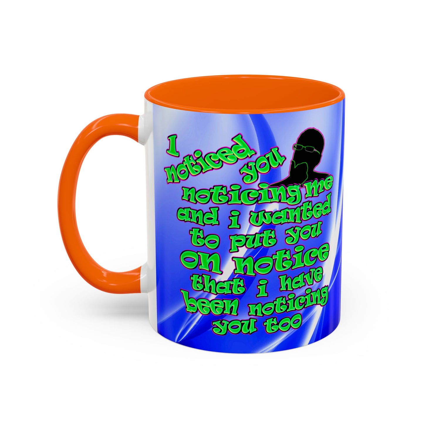 noticed you noticing - Accent Mug (blue-white wave)