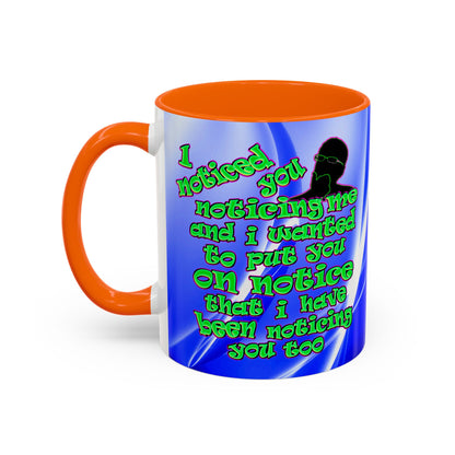 noticed you noticing - Accent Mug (blue-white wave)