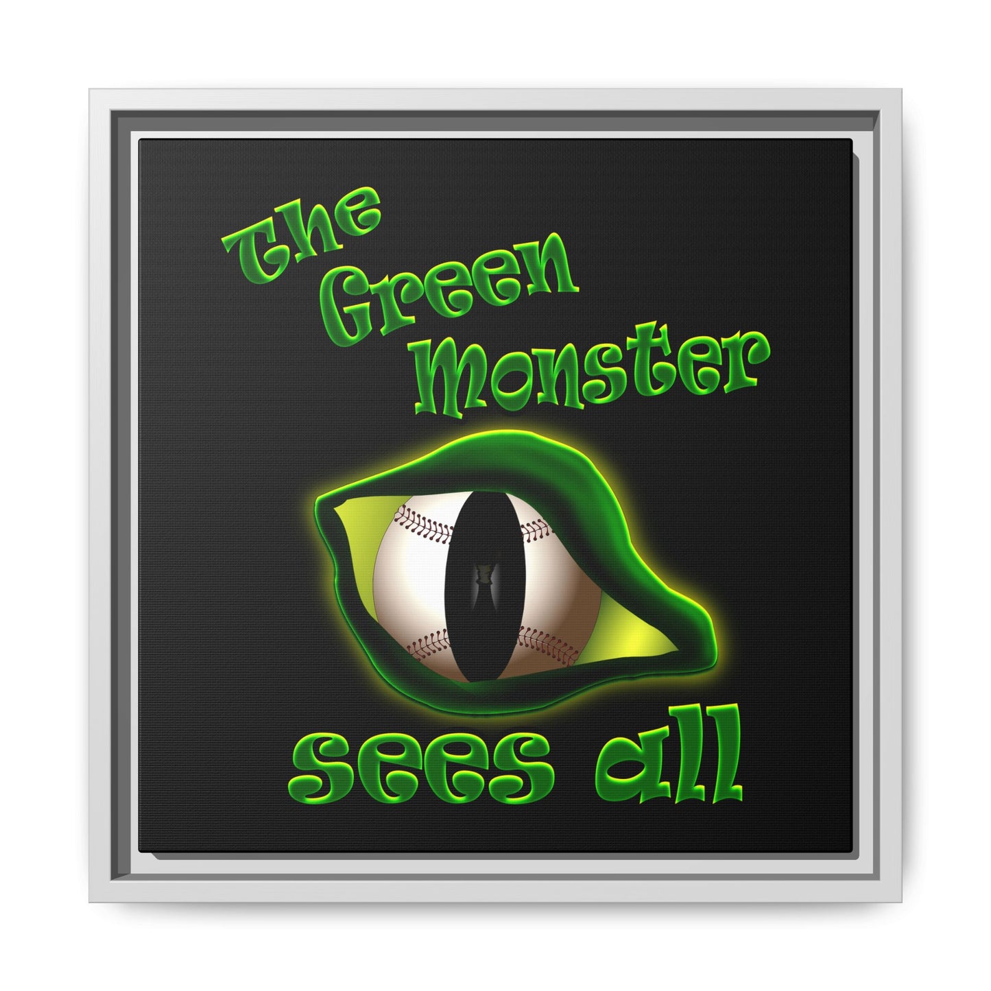 green monster - framed canvas art (black)