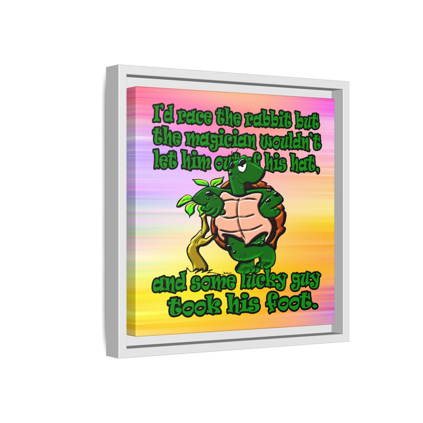 turtle race - framed canvas art (color blur)