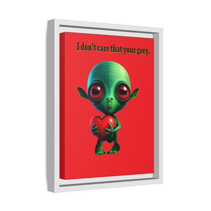 I don't care that your grey - framed canvas art (red)