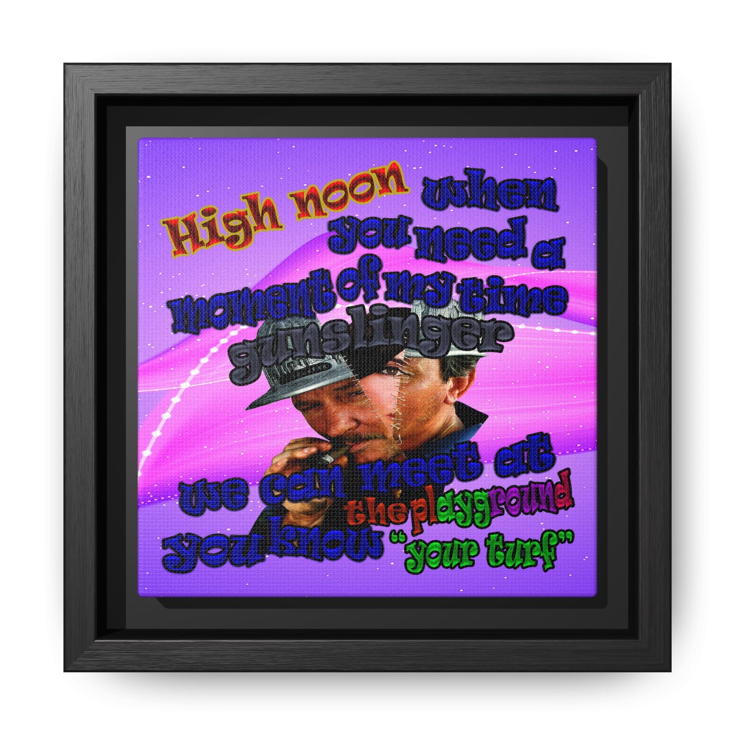 high noon - framed canvas art (purple-pink wave)