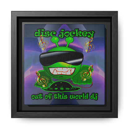 disc jockey - framed canvas art (grey-pink wave)