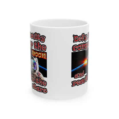 defy conquer reach - White Mug (white)