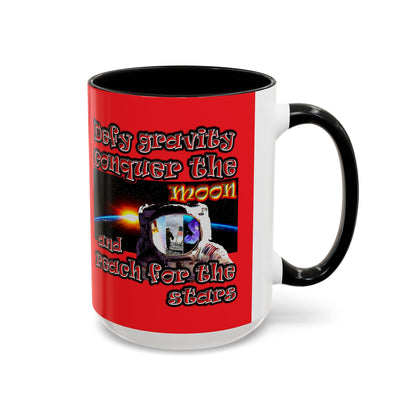 defy conquer reach - Accent Mug (red)