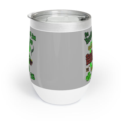 celtics logo - Chill Wine Tumbler (light grey)