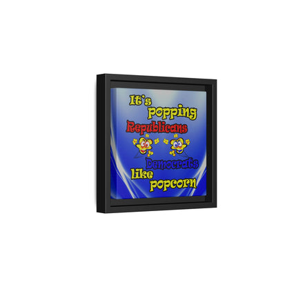 popping like popcorn - framed canvas art (blue-white wave)