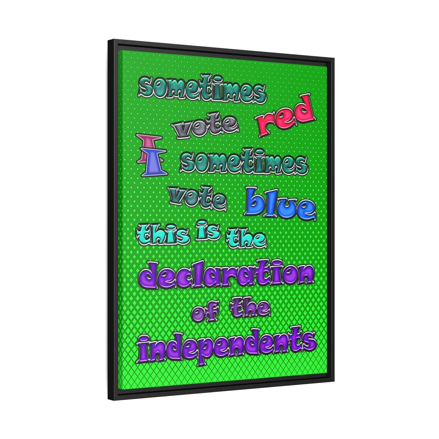 declaration of the independents - framed canvas art (logo green)
