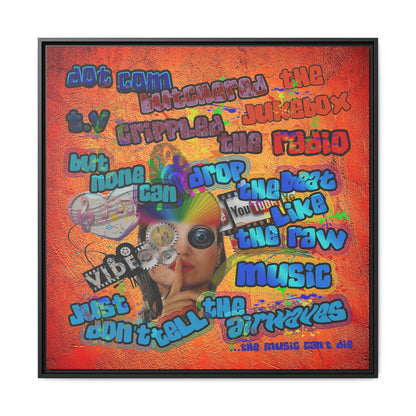 drop the beat - framed canvas art (burnt orange)