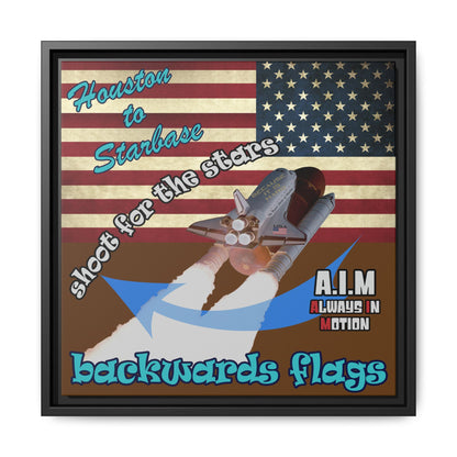 shoot for the stars - framed canvas art (brown)