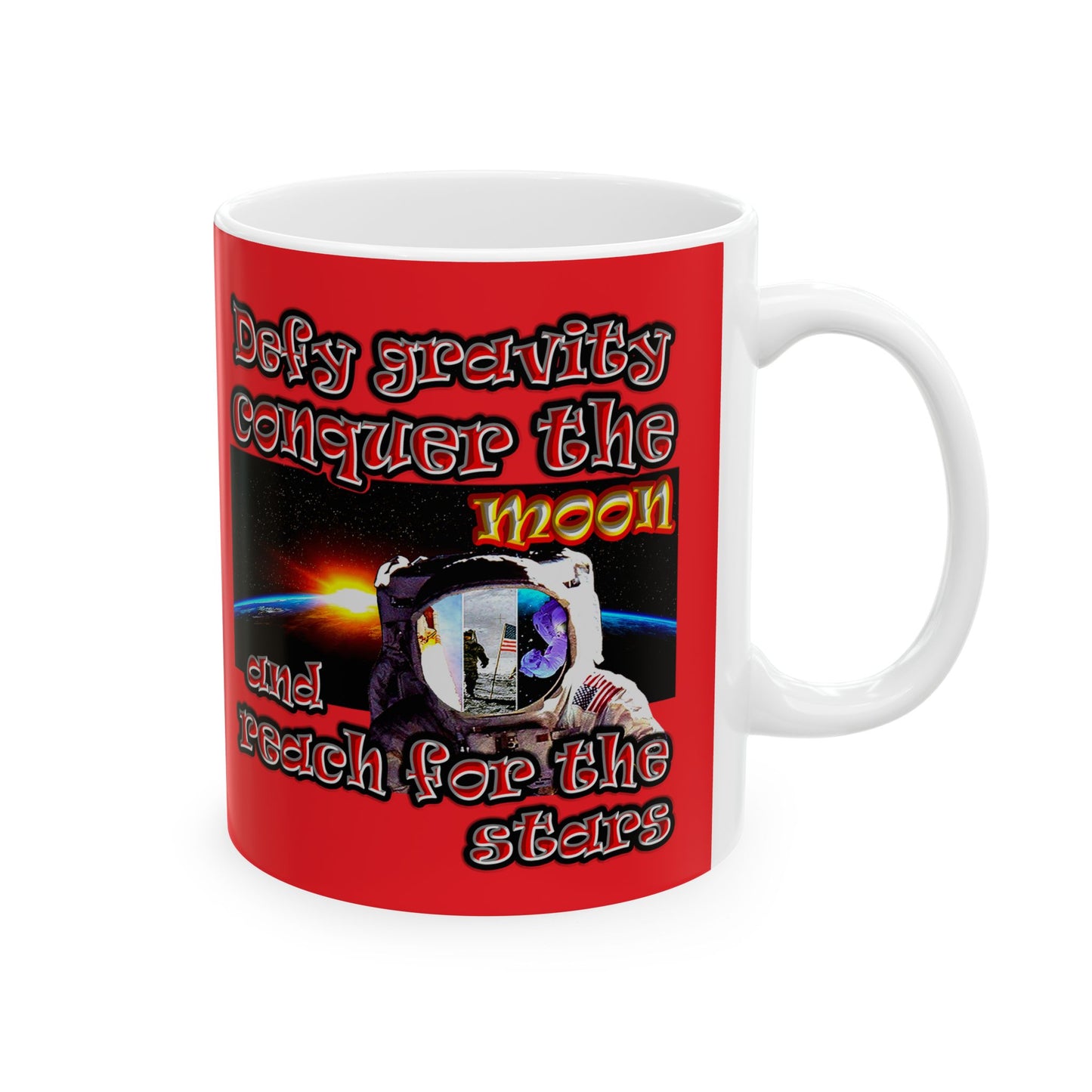 defy conquer reach - White Mug (red)