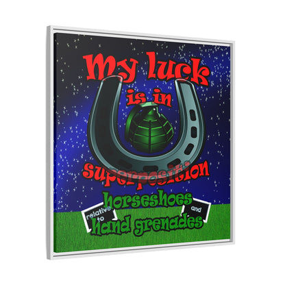 my luck - framed canvas art ('snoops' background)