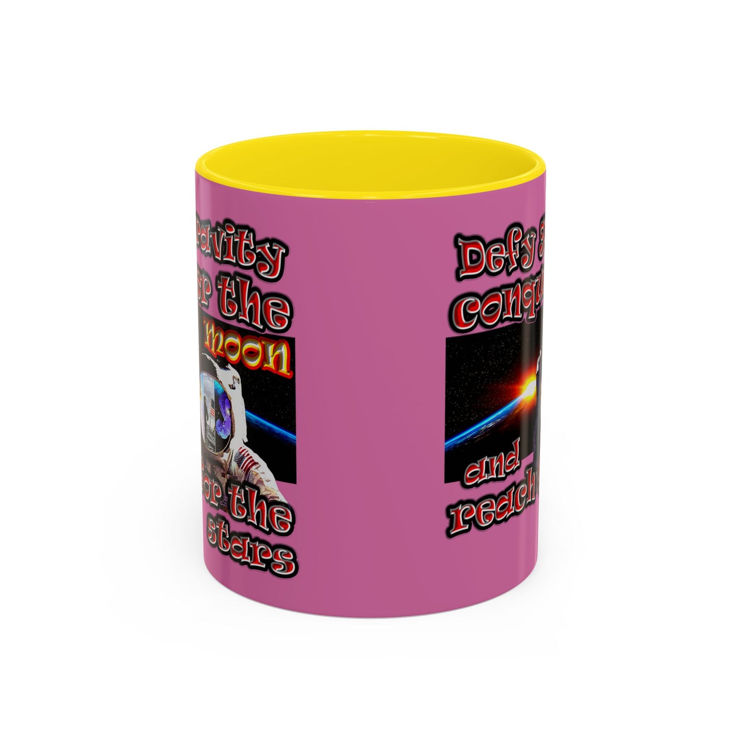 defy conquer reach - Accent Mug (light pink)