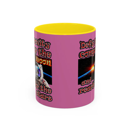 defy conquer reach - Accent Mug (light pink)