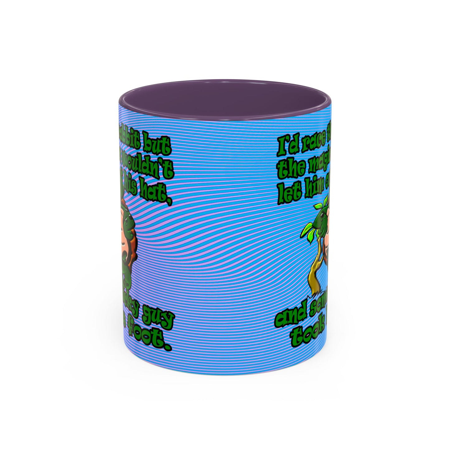 turtle race - Accent Mug (light blue-purple wave)