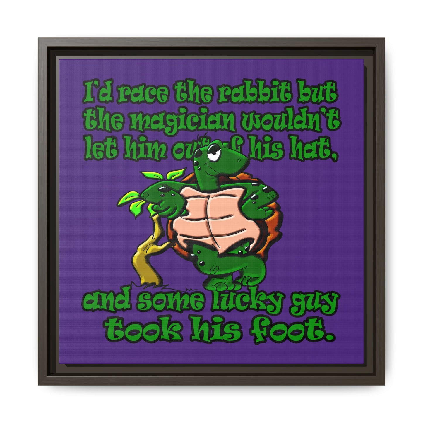 turtle race - framed canvas art (purple)