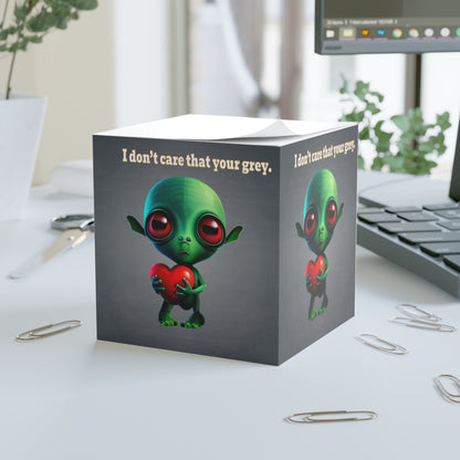 I don't care that your grey - note cube (grey-light grey)