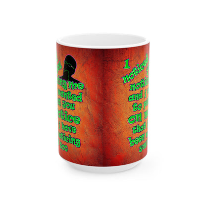 noticed you noticing - White Mug (burnt orange)