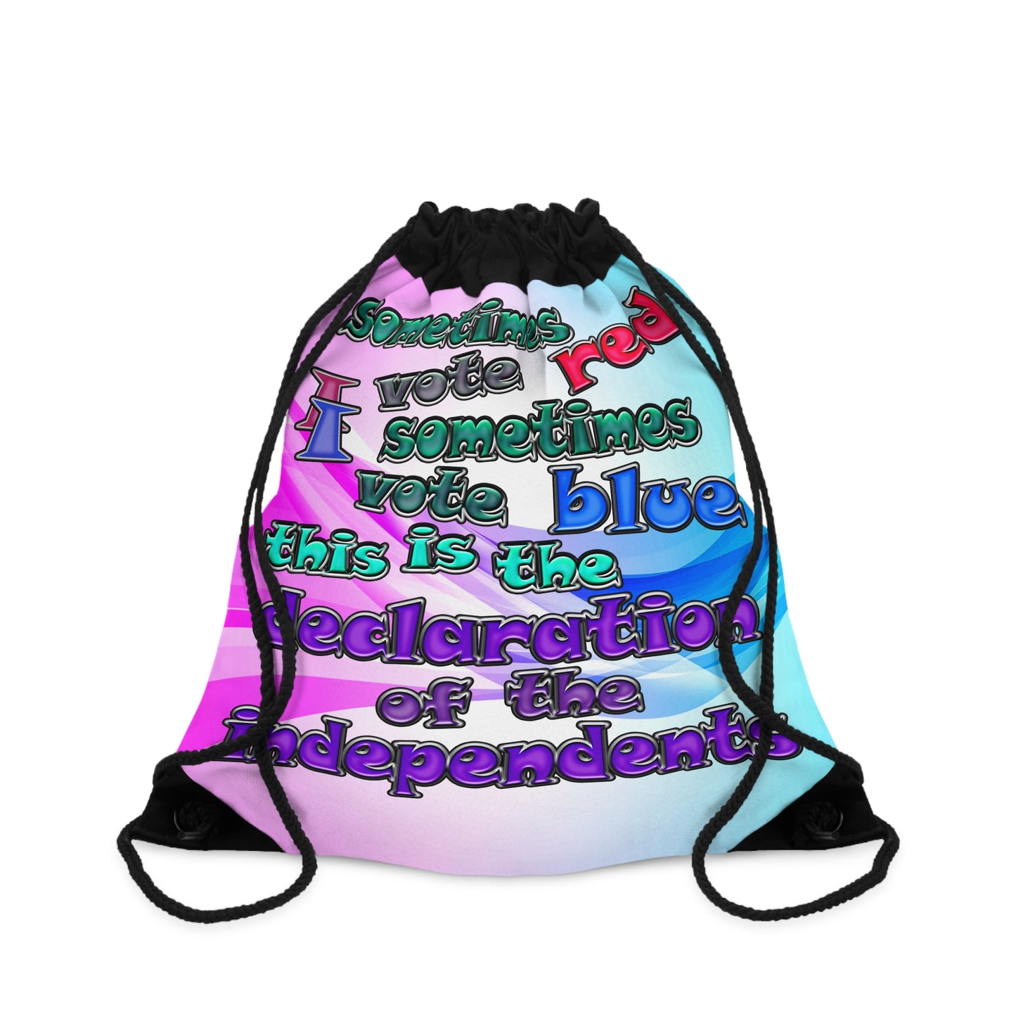 declaration of the independents - Drawstring Bag (light blue-pink wave)