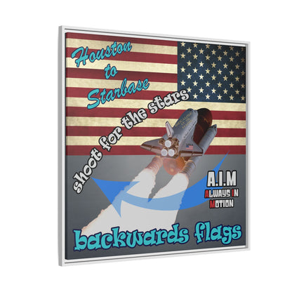 shoot for the stars - framed canvas art (grey-light grey)