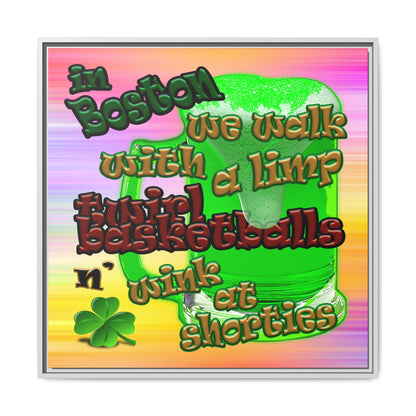 celtics logo - framed canvas art (color blur)
