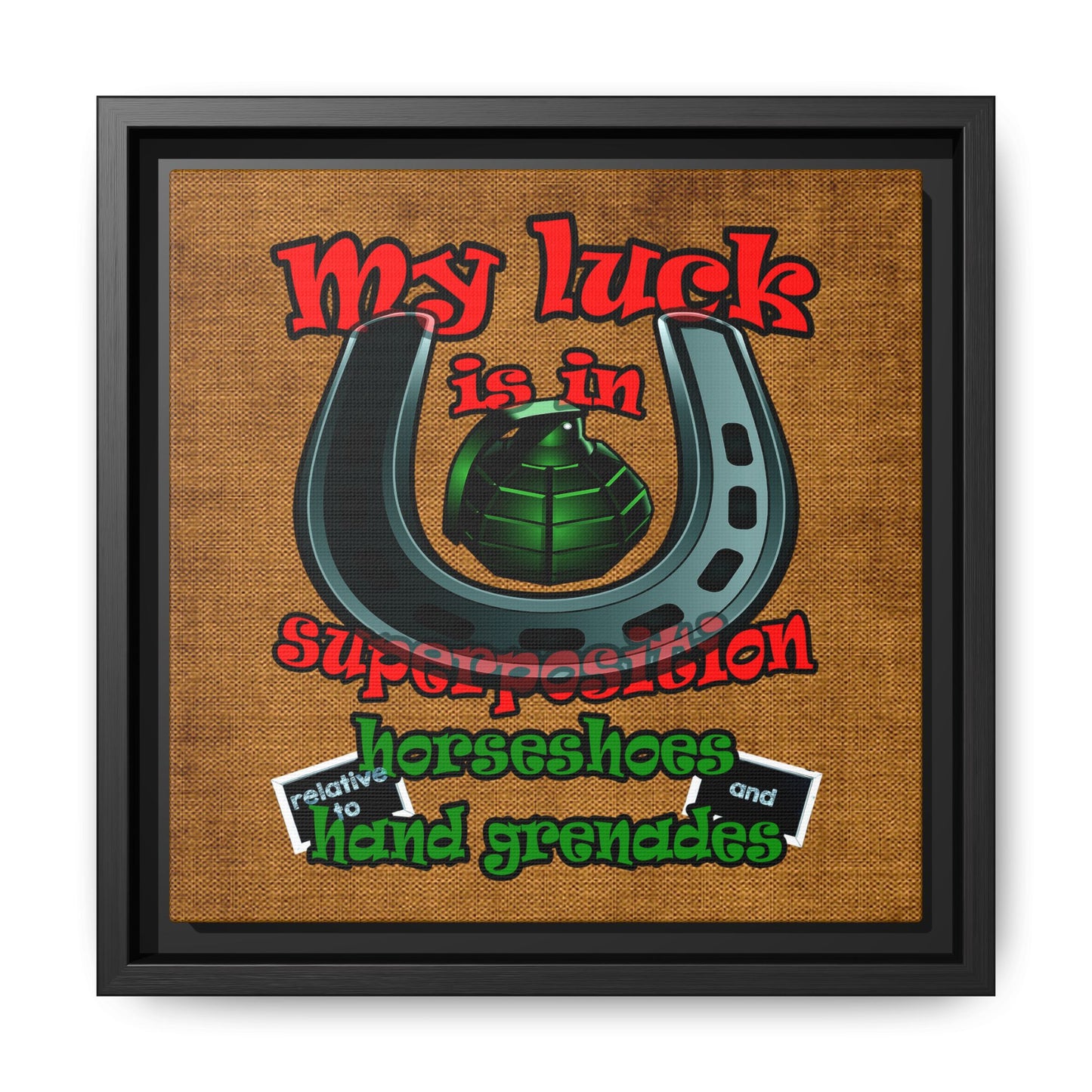 my luck - framed canvas art (brown papyrus)